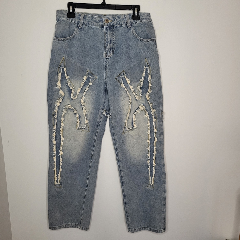 Aelfric Eden Skeleton Jeans Y2K Viral TikTok Distressed Unisex